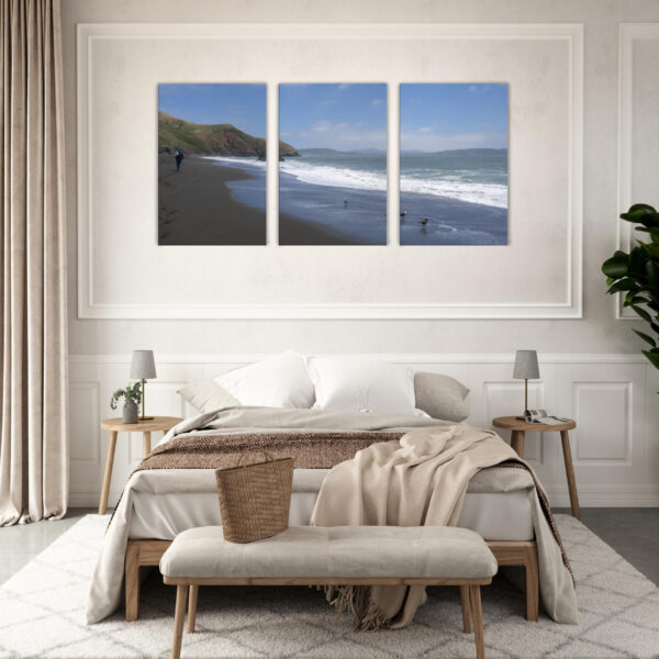 Seagulls By The Shore - Original Photographic Print On Three Canvases - Image 5