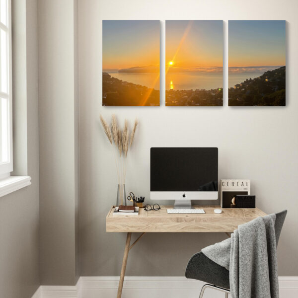 Sunrise Over Angel Island - Original Photographic Print On Three Canvases - Image 5